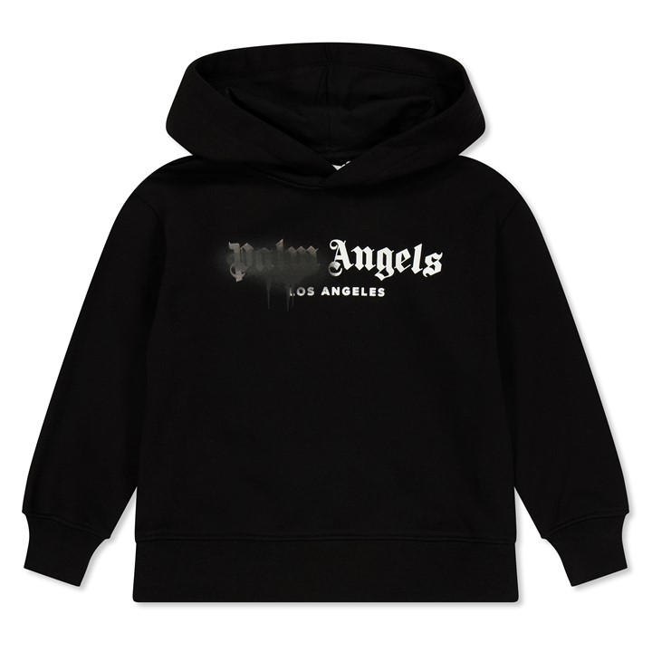 Palm Angels  Kids Black ' Spray Pull Over Hoodie in Size 14 - 16 Years, Sports Direct