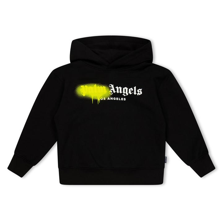 Palm Angels  Kids Black ' Spray Pull Over Hoodie in Size 11 - 12 Years, Sports Direct