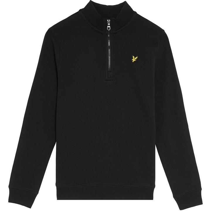 Lyle And Scott Boys Black Kids' Quarter-Zip Fleece in Size 5 - 6 Years, Sports Direct