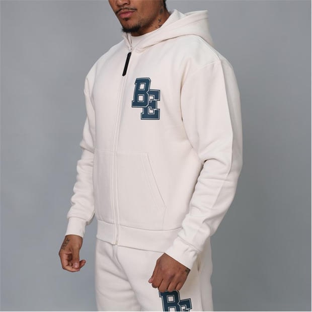 Bone - Blank Essentials - Men's Collegiate Zip Through Hoodie