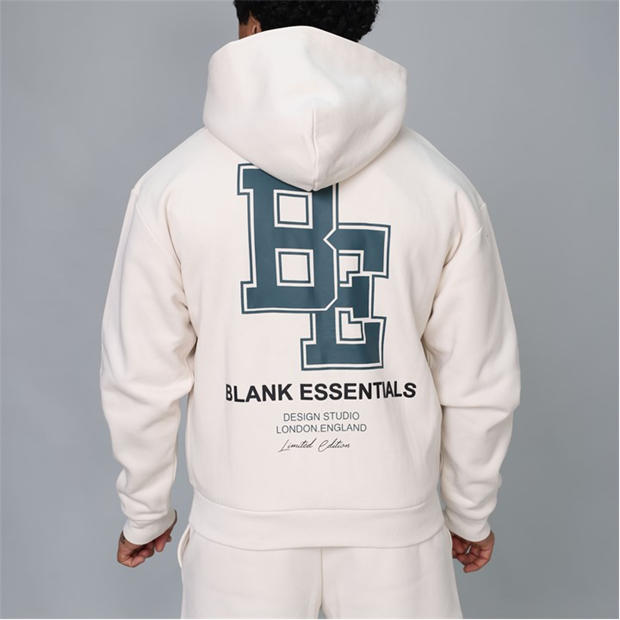 Bone - Blank Essentials - Men's Collegiate Zip Through Hoodie