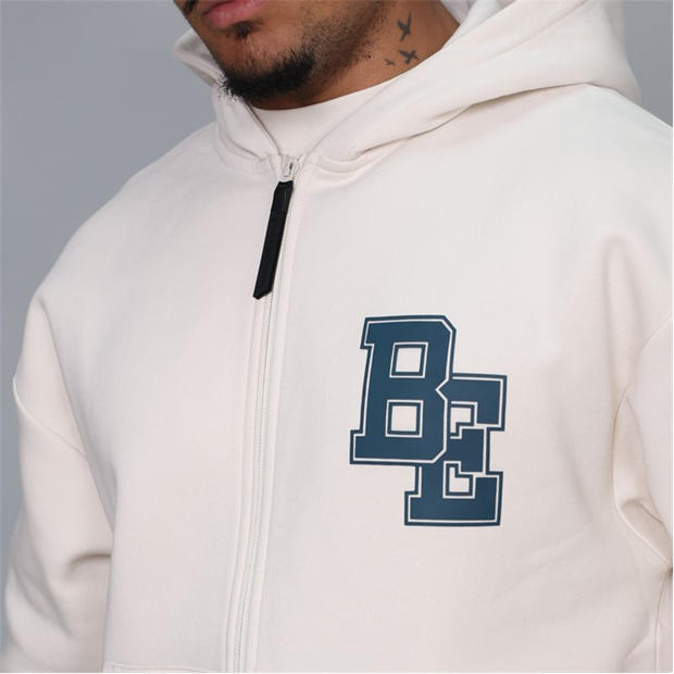 Bone - Blank Essentials - Men's Collegiate Zip Through Hoodie