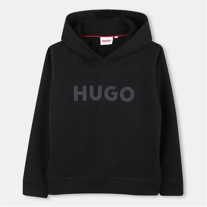 Hugo Boys Black Kids' Pull Over Hoodie in Size 9 - 10 Years, Sports Direct