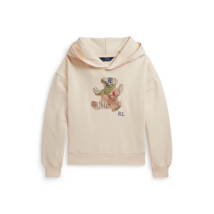 Polo Ralph Lauren Girls Cream Kids' Bear Overhead Hoodie in Size 13 - 14 Years, Sports Direct