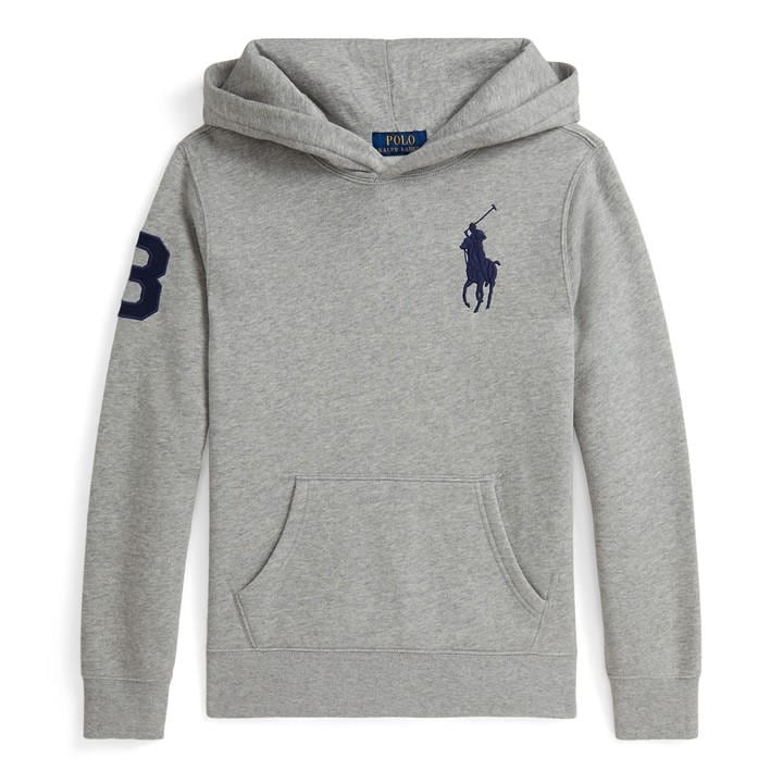 Polo Ralph Lauren Boys Grey Kids' Logo Hoodie in Size 3 - 4 Years, Sports Direct