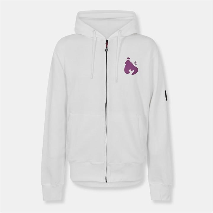 Money Men' White Zip Hoodie in Size S, Sports Direct