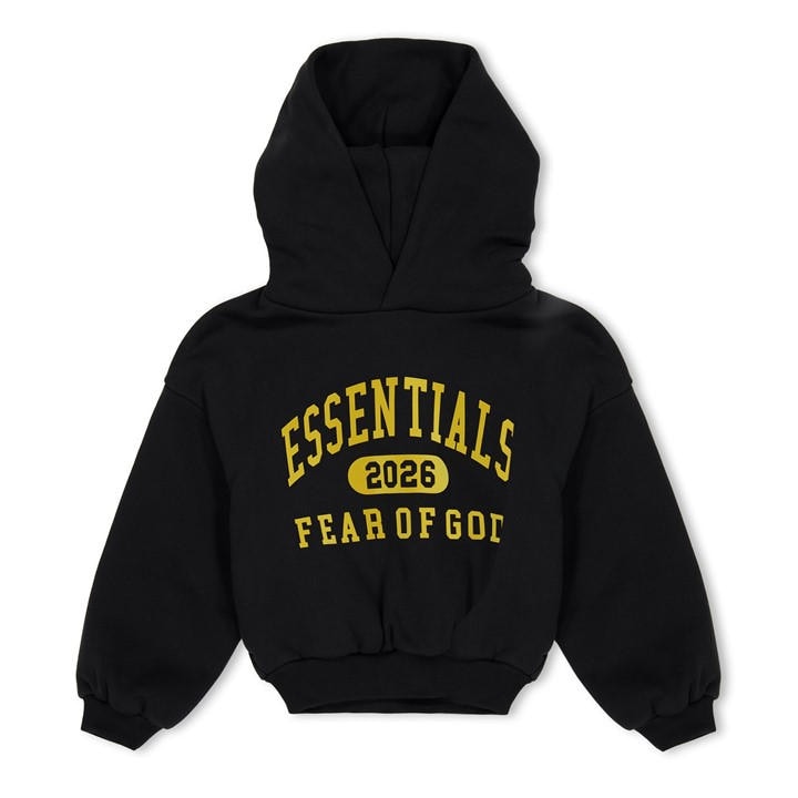 Fear Of God Essentials  Kids Black ' Overhead Hoodie in Size 0 - 2 Years, Sports Direct