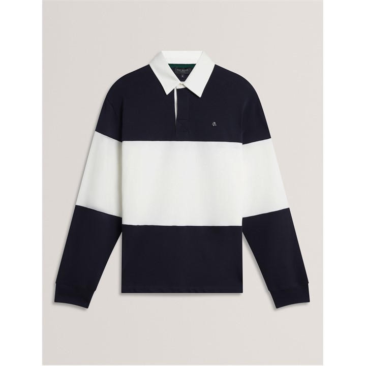 Ted Baker Men's Blue Long Sleeve Rugby Polo Shirt in Size M, Sports Direct