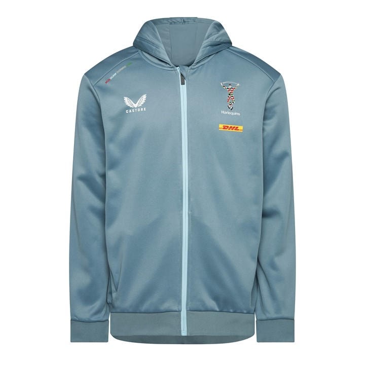 Castore Men' Blue Overhead Harlequins 2025 Hoodie in Size S, Sports Direct