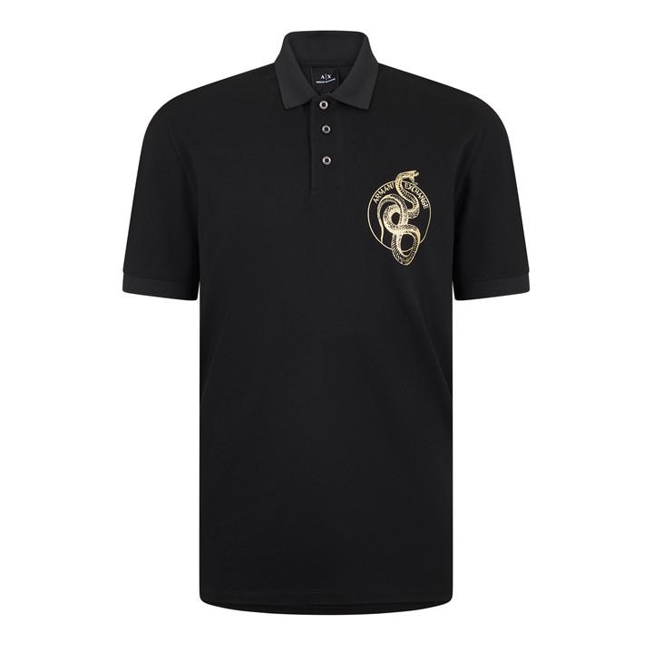 Armani Exchange Men' Black Short Sleeve Polo Shirt in Size S, Sports Direct