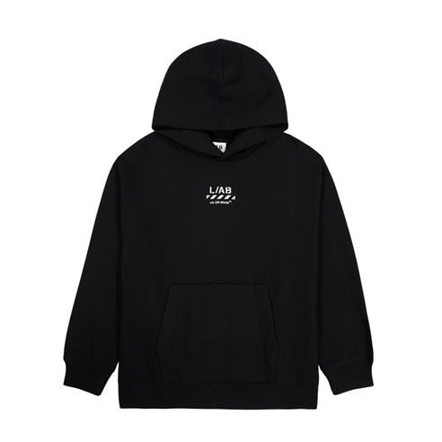 L AB Off White - Kids' Small Logo Over the Head Hoodie