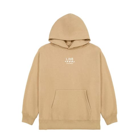 L AB Off White - Kids' Small Logo Over the Head Hoodie