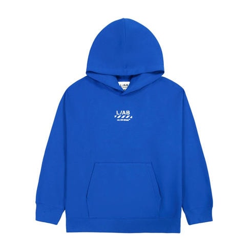 L AB Off White - Kids' Small Logo Over the Head Hoodie
