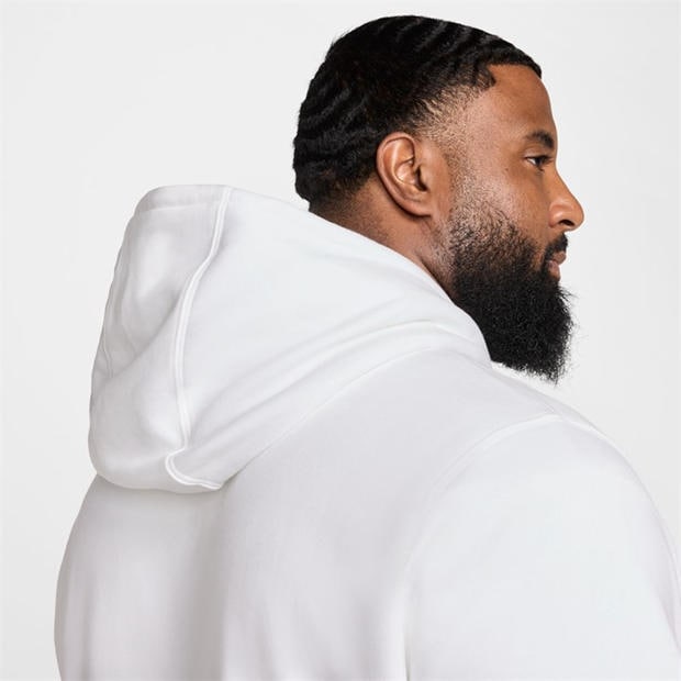 White/Black - Nike - Sportswear Club Fleece Pullover Hoodie Mens