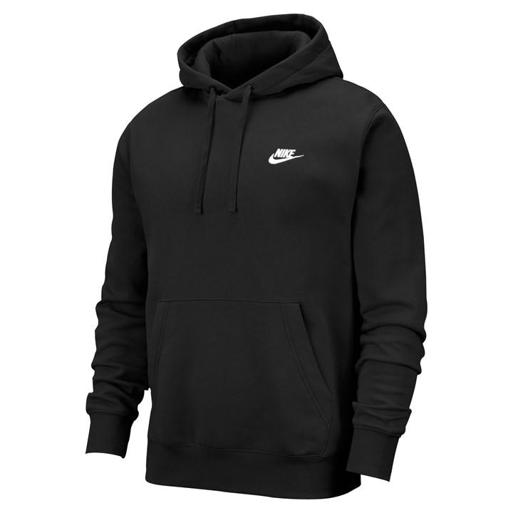 Nike Men's Black Sportswear Club Fleece Pullover Hoodie in Size XS, Sports Direct