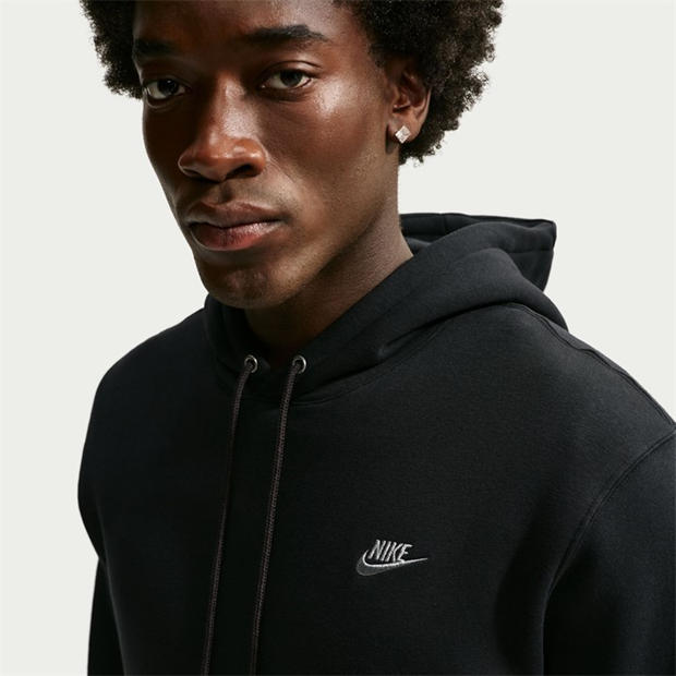 Black/Blk/Metal - Nike - Sportswear Club Fleece Pullover Hoodie Mens