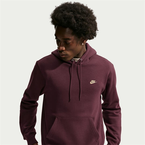 Burgundy Crush - Nike - Sportswear Club Fleece Pullover Hoodie Mens