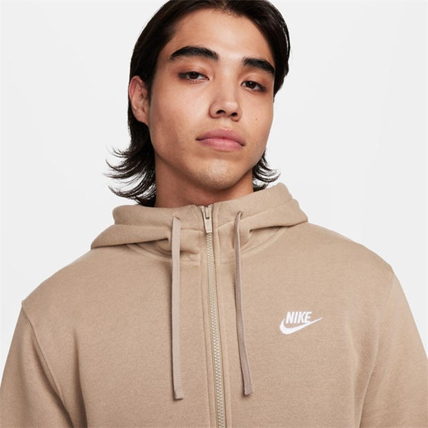 Khaki - Nike - Sportswear Club Fleece Men's Full-Zip Hoodie