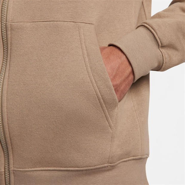 Khaki - Nike - Sportswear Club Fleece Men's Full-Zip Hoodie