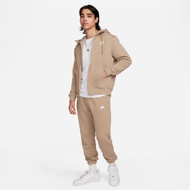 Khaki - Nike - Sportswear Club Fleece Men's Full-Zip Hoodie
