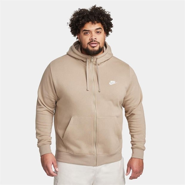 Khaki - Nike - Sportswear Club Fleece Men's Full-Zip Hoodie