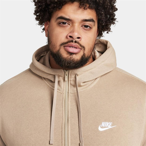 Khaki - Nike - Sportswear Club Fleece Men's Full-Zip Hoodie