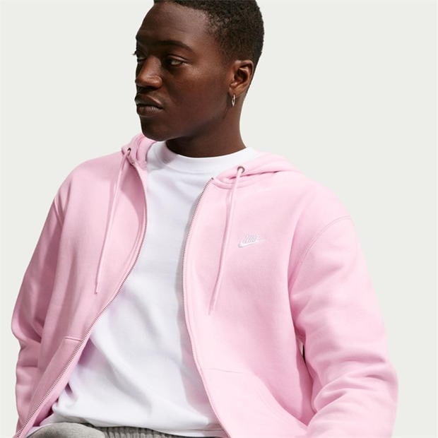 Pink Foam - Nike - Sportswear Club Fleece Men's Full-Zip Hoodie