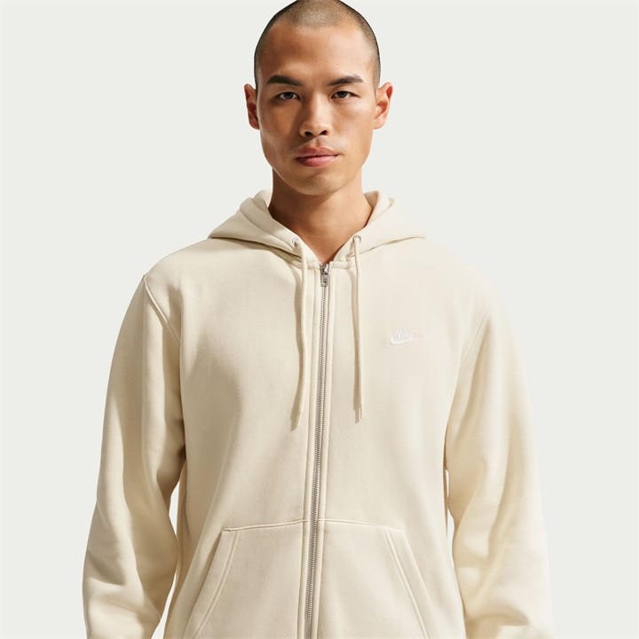 Nike Men's Brown Sportswear Club Fleece Full-Zip Hoodie in Size XS, Sports Direct