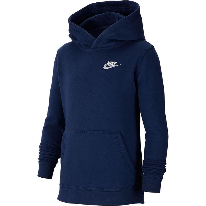 Nike Boys Blue Sportswear Club Pullover Hoodie  in Size 5 - 6 Years, Sports Direct