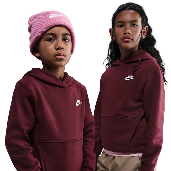 Nike Boys Red Sportswear Club Pullover Hoodie  in Size 9 - 10 Years, Sports Direct