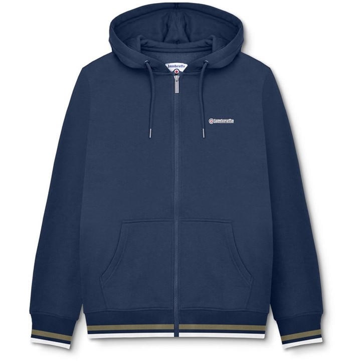 Lambretta Men's Blue Zip Hoodie in Size 2XL, Sports Direct