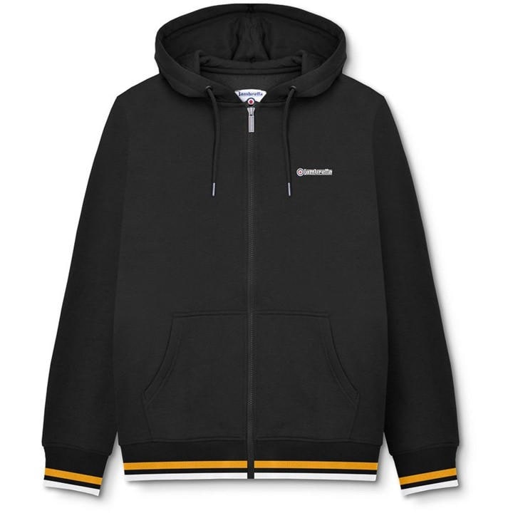 Lambretta Men's Black Zip Hoodie in Size 2XL, Sports Direct