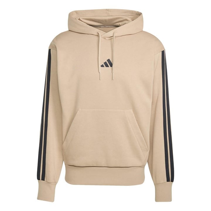 Adidas Men's Beige Essentials Fleece 3-Stripes Hoodie in Size XL, Sports Direct