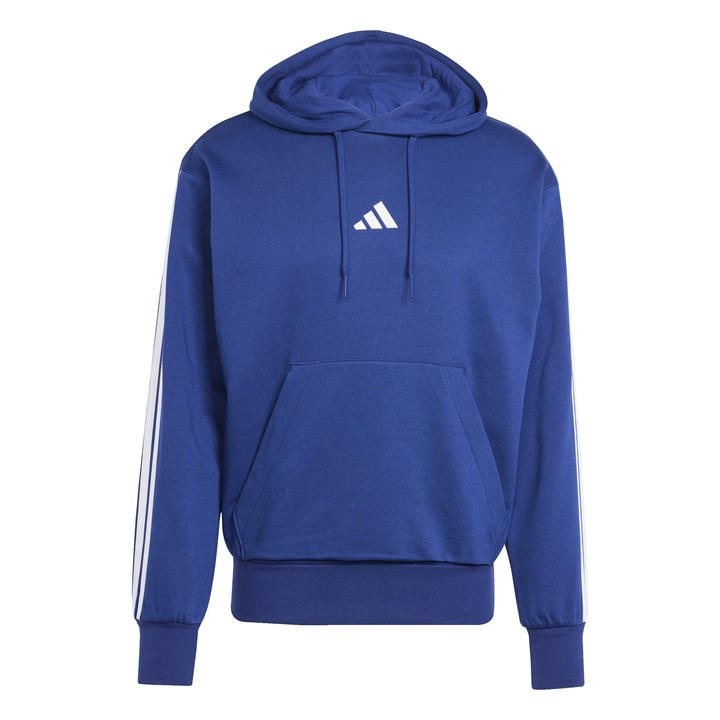 Adidas Men's Blue Essentials Fleece 3-Stripes Hoodie in Size M, Sports Direct