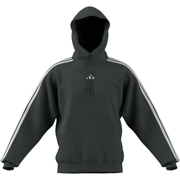 Dark Grey/Black - adidas - Essentials Fleece 3-Stripes Hoodie Mens