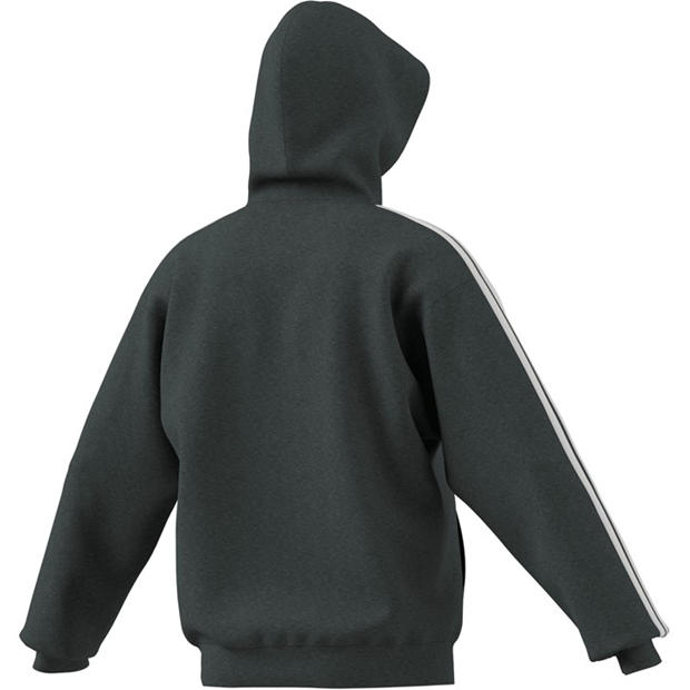Dark Grey/Black - adidas - Essentials Fleece 3-Stripes Hoodie Mens