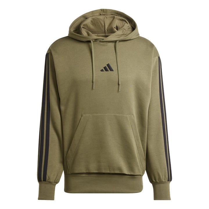 Adidas Men's Green Essentials Fleece 3-Stripes Hoodie in Size M, Sports Direct