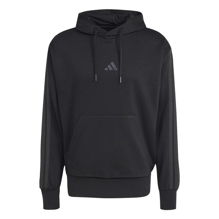 Adidas Men' Black Essentials Fleece 3-Stripes Hoodie in Size S, Sports Direct