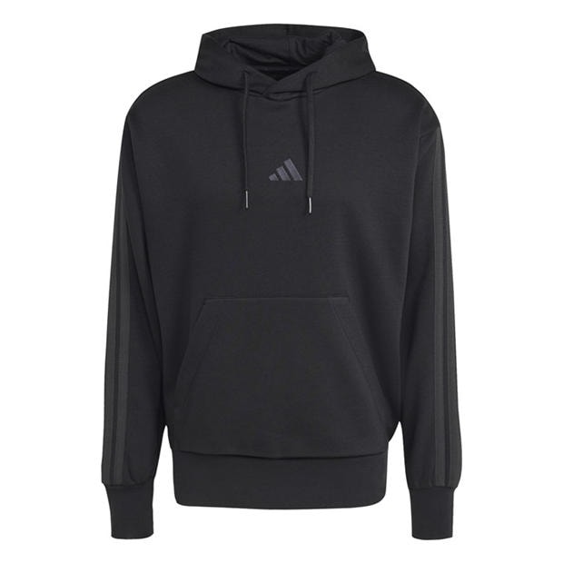 Triple Black - adidas - Essentials Fleece 3-Stripes Hoodie Mens