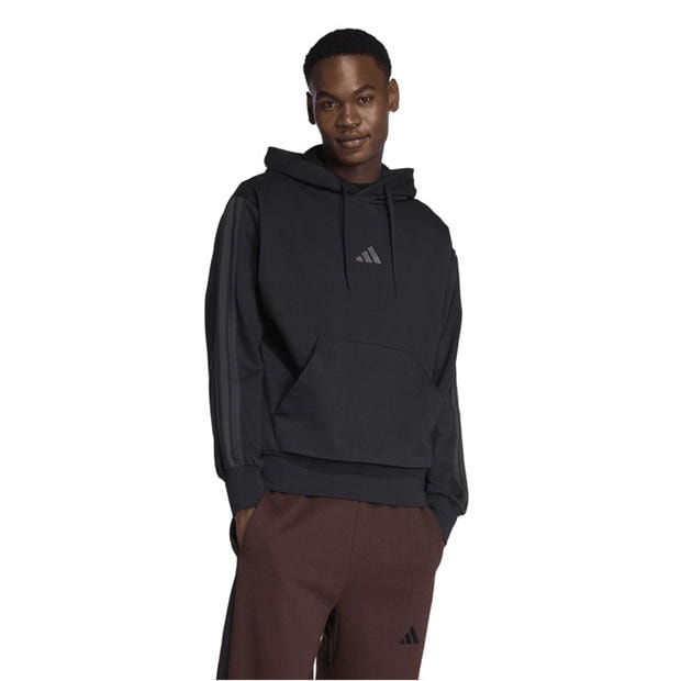 Triple Black - adidas - Essentials Fleece 3-Stripes Hoodie Mens