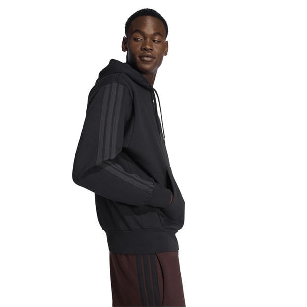 Triple Black - adidas - Essentials Fleece 3-Stripes Hoodie Mens