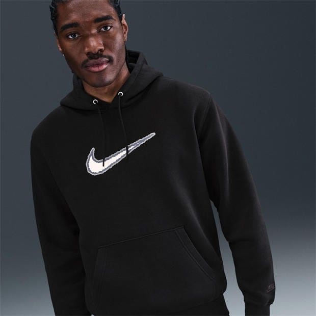 Black/Black/Bla - Nike - Men's Club Neo Varsity Over the Head Hoodie
