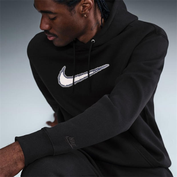 Black/Black/Bla - Nike - Men's Club Neo Varsity Over the Head Hoodie