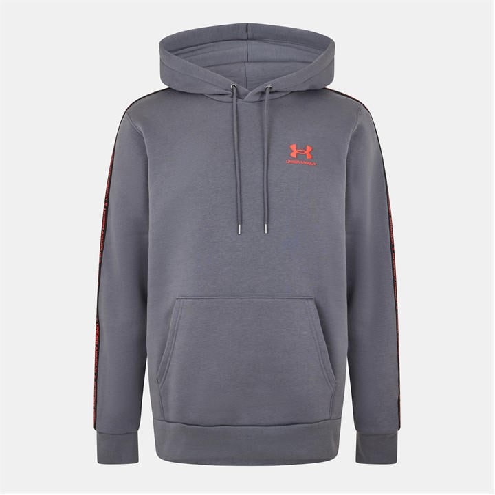Under Armour Men's Grey Icon Fleece Taping Hoodie in Size L, Sports Direct