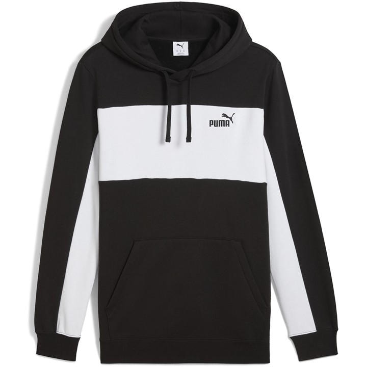 Puma Men's Black Ess Block Hoodie in Size M, Sports Direct