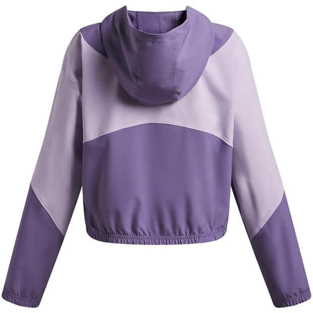 Purple/White - Under Armour - Kids' Woven Pull Over Hoodie