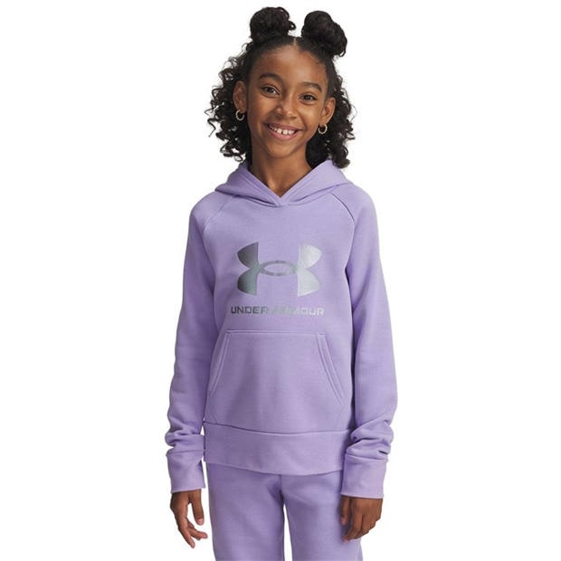 Purple - Under Armour - Kids' Rival Fleece Shimmer Hoodie