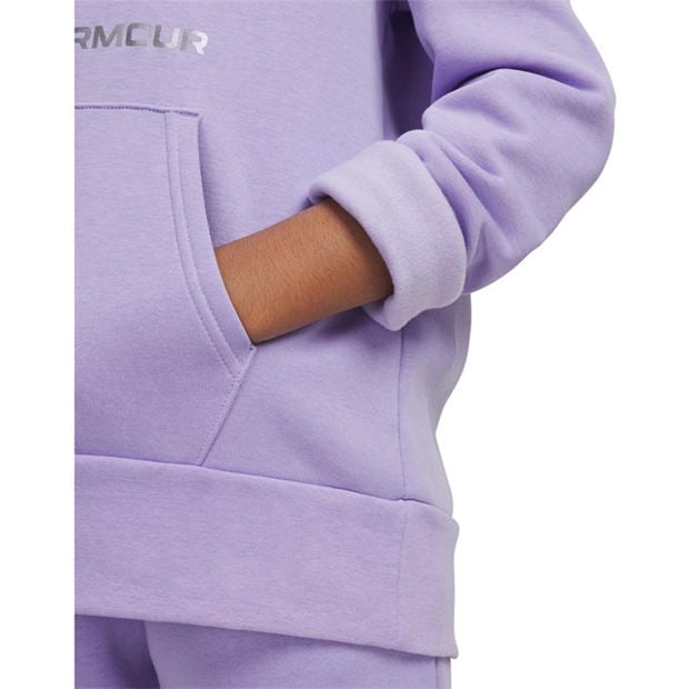 Purple - Under Armour - Kids' Rival Fleece Shimmer Hoodie