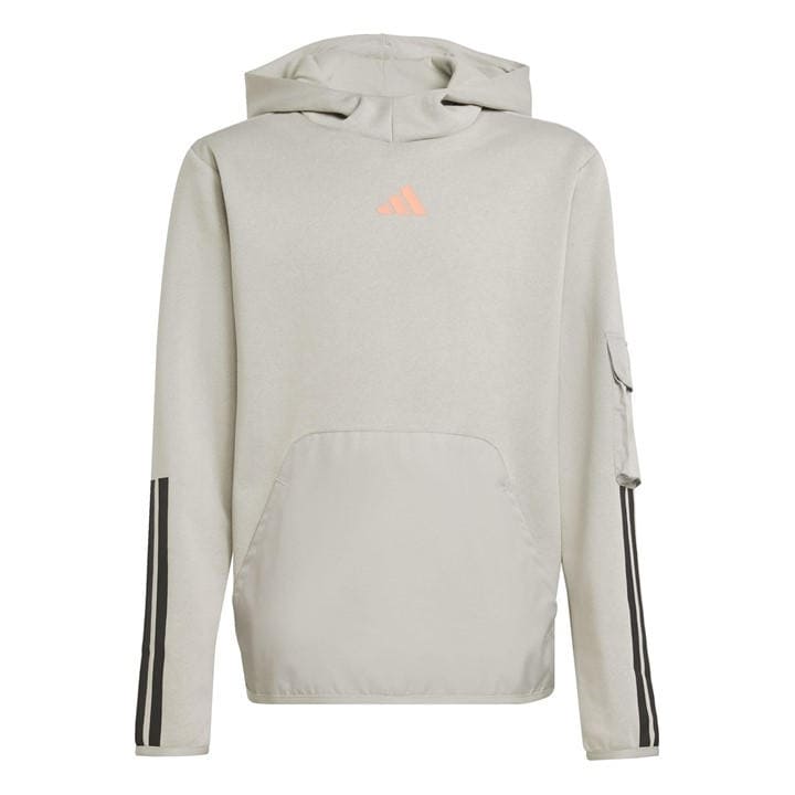 Adidas Boys Grey Utility Fleece Hoodie  in Size 11 - 12 Years, Sports Direct