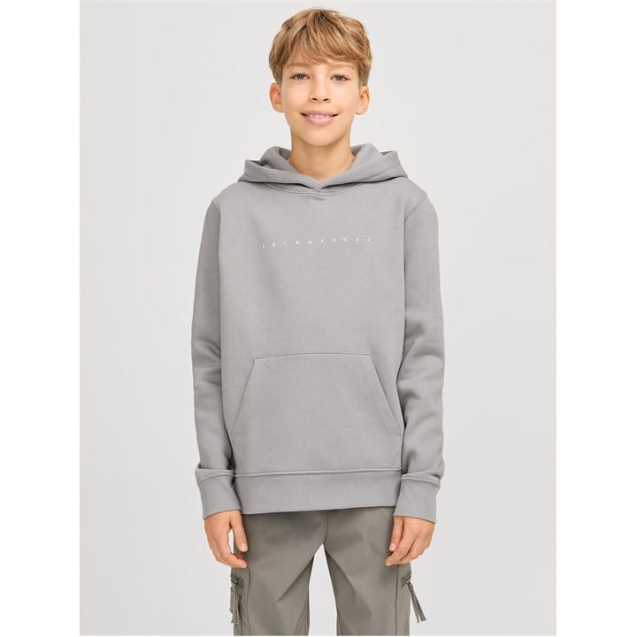 Jack And Jones Boys Grey Star Hoodie in Size 11 - 12 Years, Sports Direct